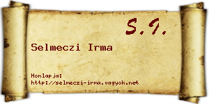 Selmeczi Irma névjegykártya