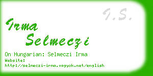 irma selmeczi business card